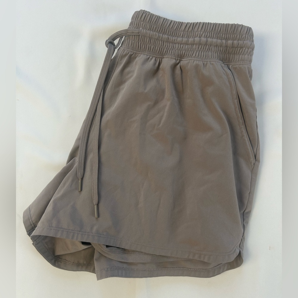 Women's Gray Elastic Waist Shorts